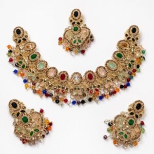 luxury multicolor bridal jewelry set