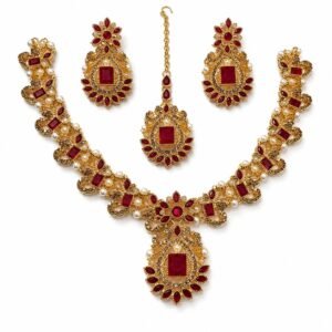 royal ruby bridal jewelry set