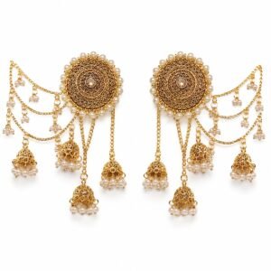 traditional pearl jhumka earrings